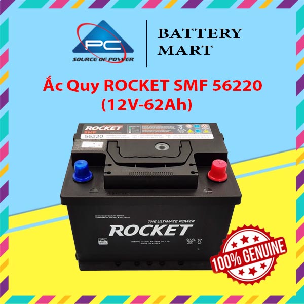 Bình Ắc Quy 12V-62Ah, Ắc Quy ROCKET SMF 56220