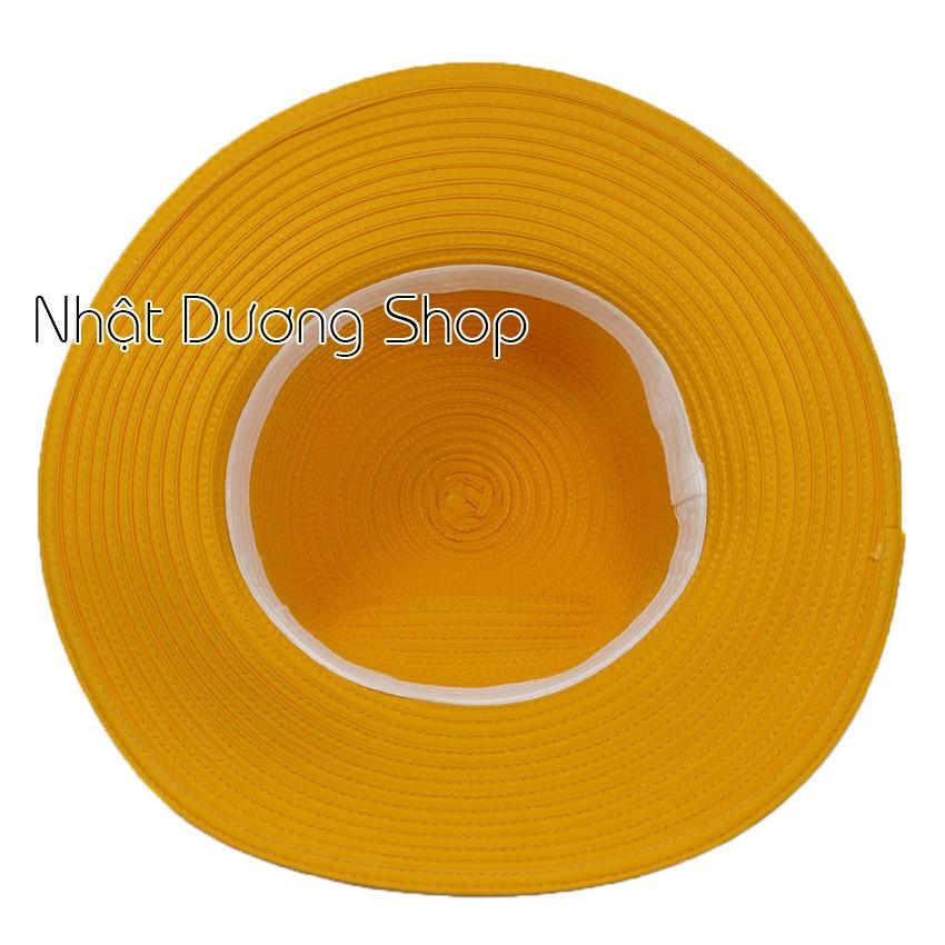 Nón bo nữ rộng vành 8cm có gắn hoa với chất liệu cói cao cấp, sang trọng che nắng cực tốt