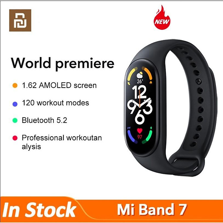 Đồng Hồ Thông Minh Xiaomi Mi Band 7 1.62" AMOLED Bluetooth 5.2 Với 120 Chế Độ Hỗ Trợ Luyện Tập đồng hồ thông minh-Hàng chính hãng