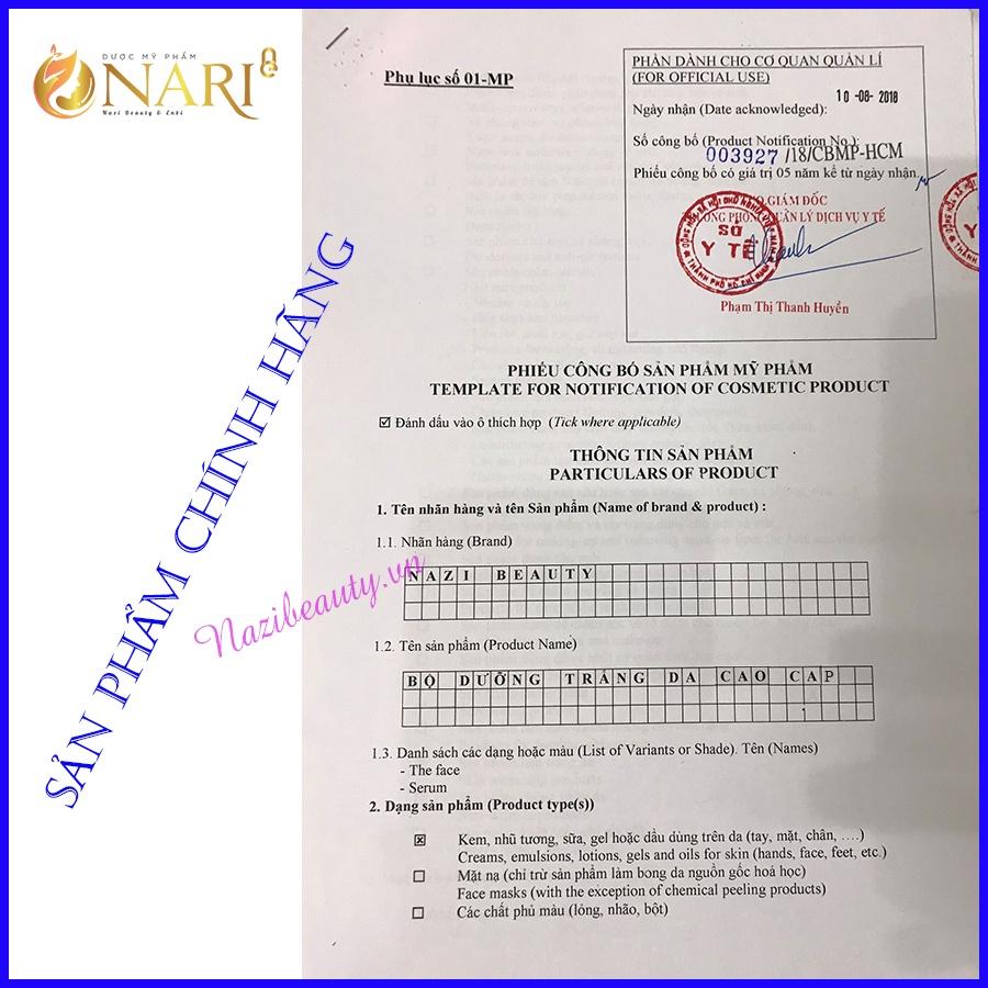 Bộ chăm sóc da cao dưỡng trắng sáng trẻ hóa phục hồi da Nari sản phẩm từ thiên nhiên bật tone chỉ sau 7 ngày gồm kem dưỡng cao cấp và sữa rửa mặt tinh chất sữa non