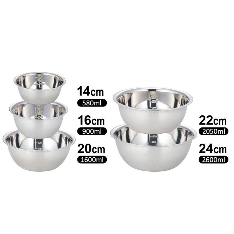 Set 5 Tô Inox Hàng Có Chia Vạch ml