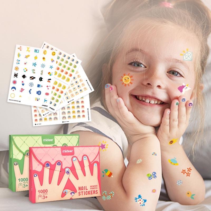 Dán móng tay cho bé Mideer Nail stickers miếng dán móng tay giả an toàn cho bé gái