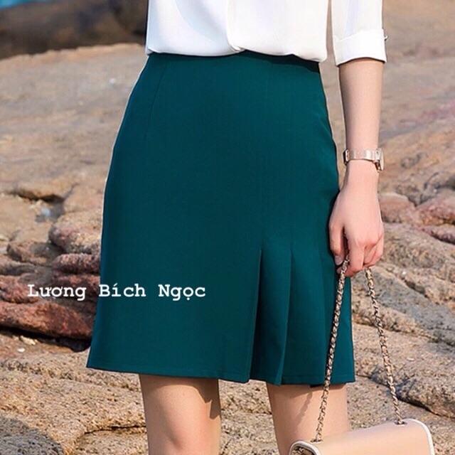 Chân váy chữ A công sở xếp li lệch
