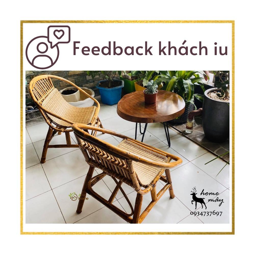 Ghế mây con sò HOME MÂY chắc chắn chuẩn kích thước để ban công Homestay