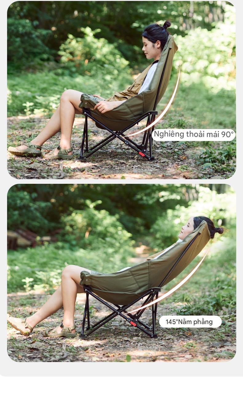 Ghế Ngả Lưng Xếp Gọn Naturehike CNK2450JJ020 Ghế Ngả Lưng Sea Star 2 Cấp Độ, Chịu tải 120kg