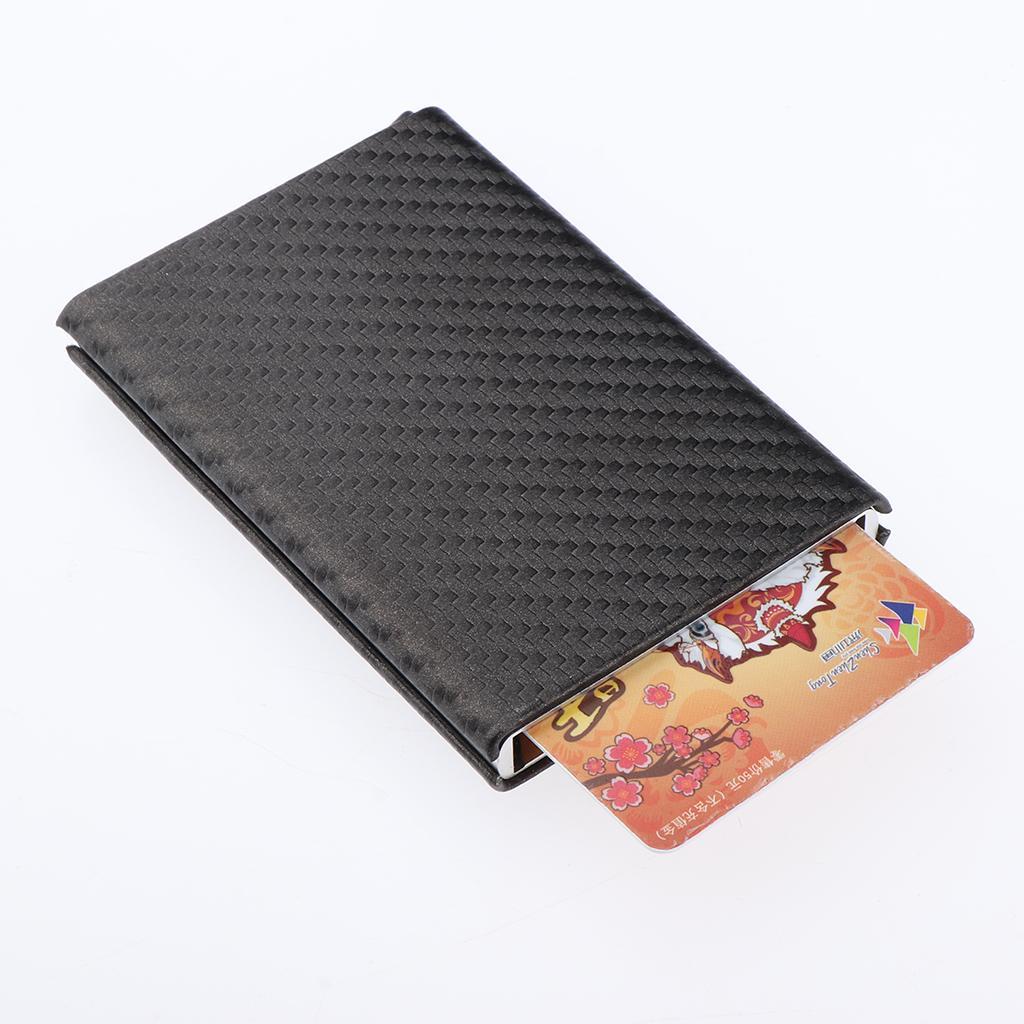 RFID Blocking Leather Business Card Holder Credit Card Case Holder Money Clip Wallet