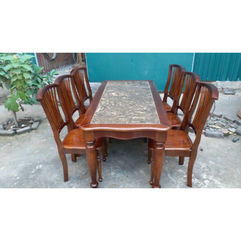 Bàn ăn cao cấp mặt đá gỗ huỳnh