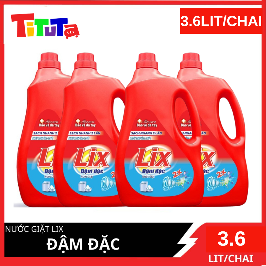 COMBO 4 Chai Nước giặt LIX Đậm đặc 3.8KGX4