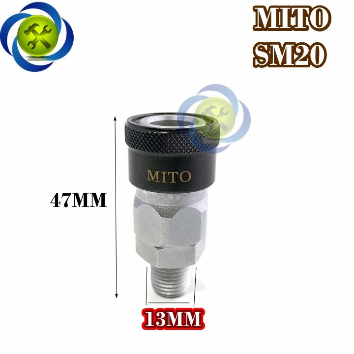 Đầu nối hơi ren ngoài 13mm Mito SM20 loại 1/4 PT
