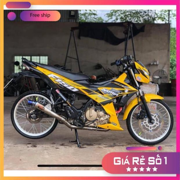 Tem rời Satria Fi vàng đen decal trắng sữa bảo hành màu sắc vĩnh viễn