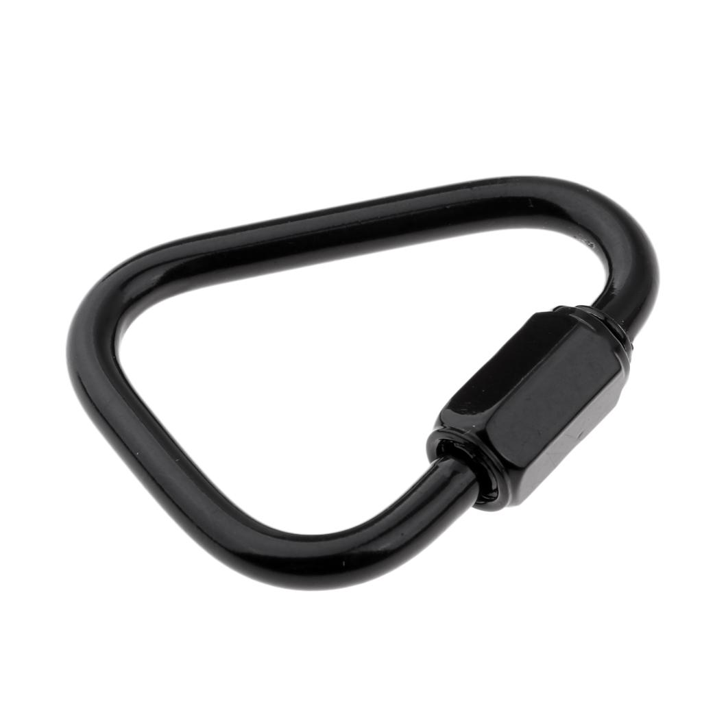 2xTriangle Stainless Steel Carabiner Outdoor Camping Keychain Quick Link 4mm