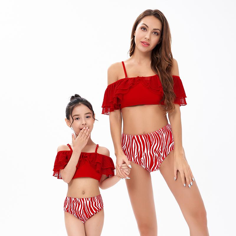 Phù Hợp Với Họ Mẹ Bơi Bikini 2021 Nữ, Có Phụ Nữ Đồ Bơi Trẻ Em Kid Cho Bé Bãi Biển Đồ Bơi Biquini Infantil