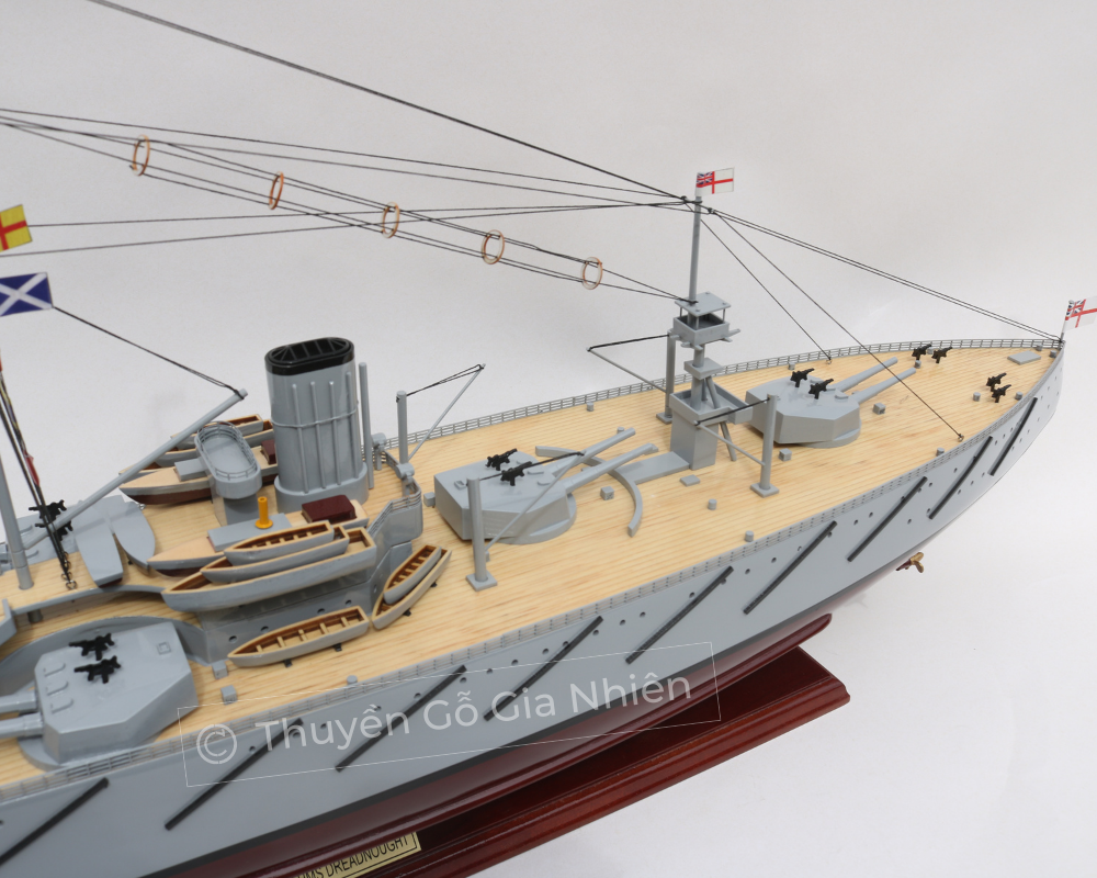 Mô Hình Thuyền Gỗ Phong Thủy Dạng Thuyền Chiến HMS DREADNOUGHT Chính Hãng Hàng Xuất Khẩu Chất Lượng Cao