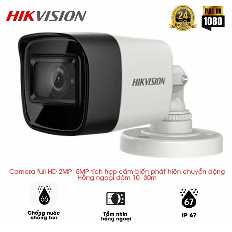 Camera Analog Thân Trụ Hikvision, DS-2CE16D0T-ITF và 2CE17D0T,2CE16D3T full HD.Hồng ngoại 30-50m,IP67 - Hàng chính hãng