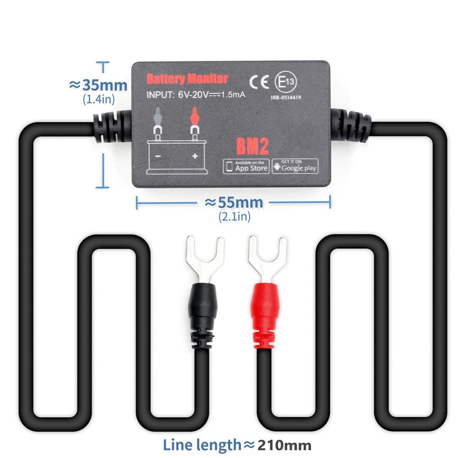 BT4.0 6~20V Input Voltage Battery Monitor Automobile Battery Monitor Tool Diagnostic Tools Connect Smartphone APP for 12
