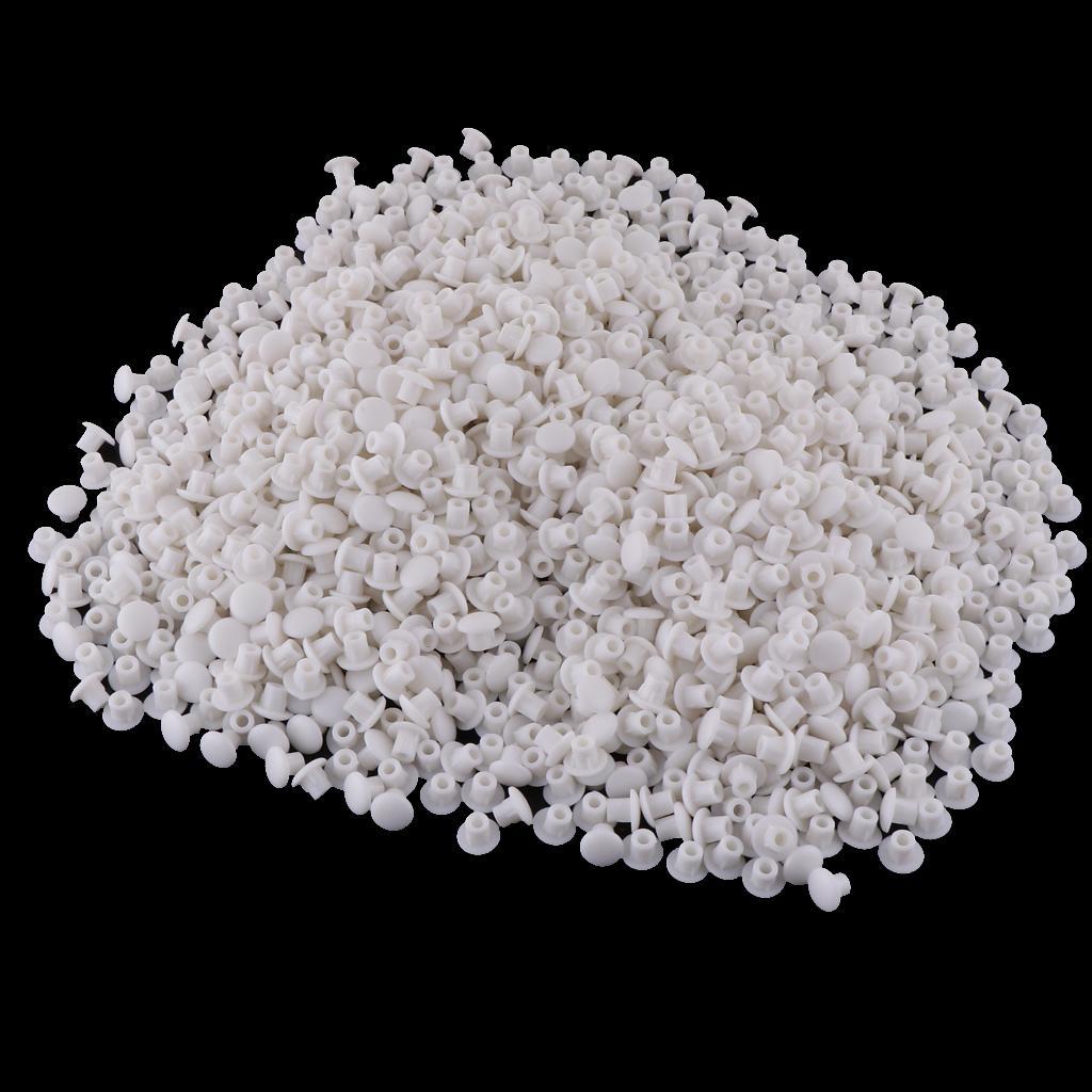 2X Set of 1000 Door Hinge Hole Cover Cabinet Plastic Screw Hole Blanking White