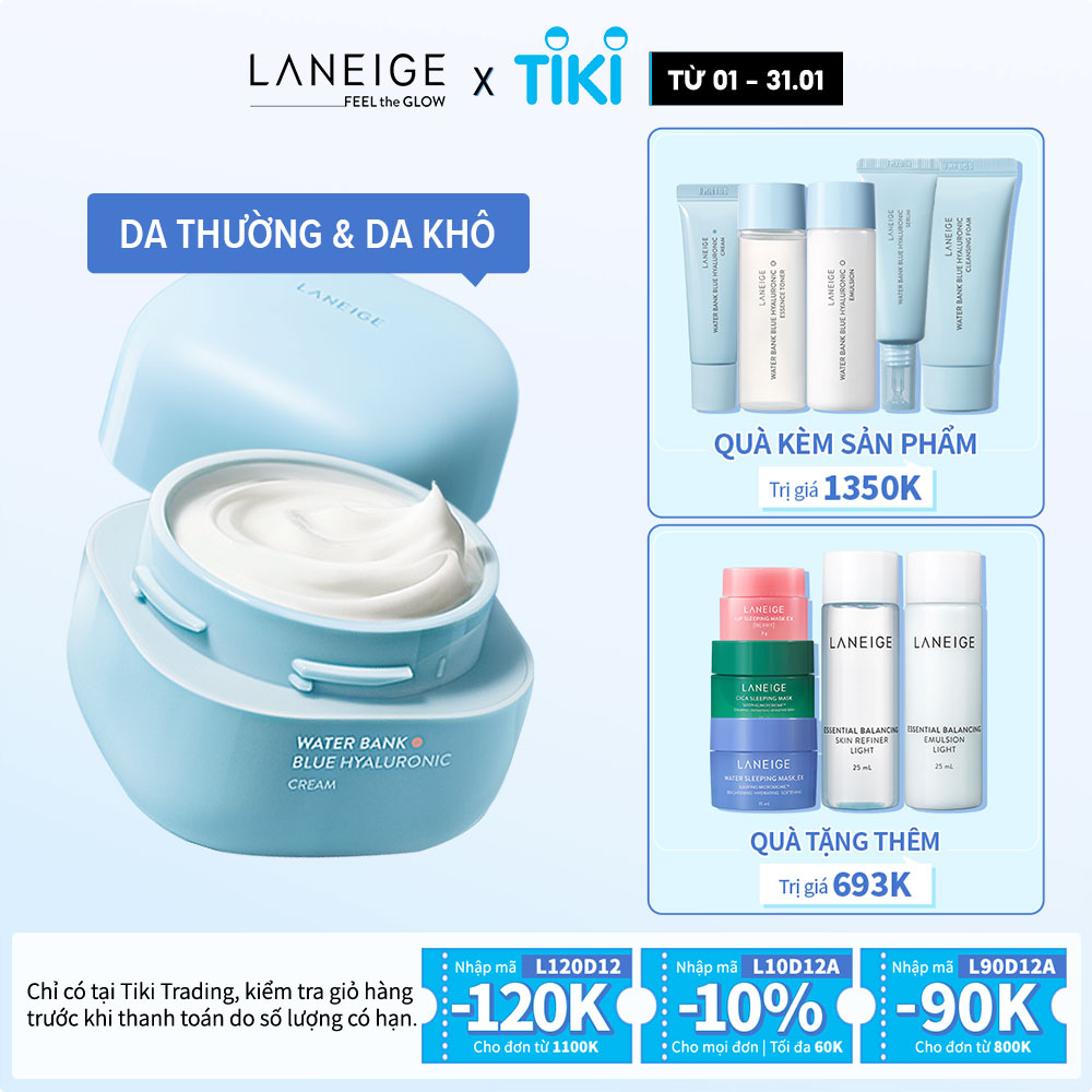 Kem Dưỡng Ẩm Dành Cho Da Thường Và Da Khô Laneige Water Bank Blue HA Cream Dry 50ml