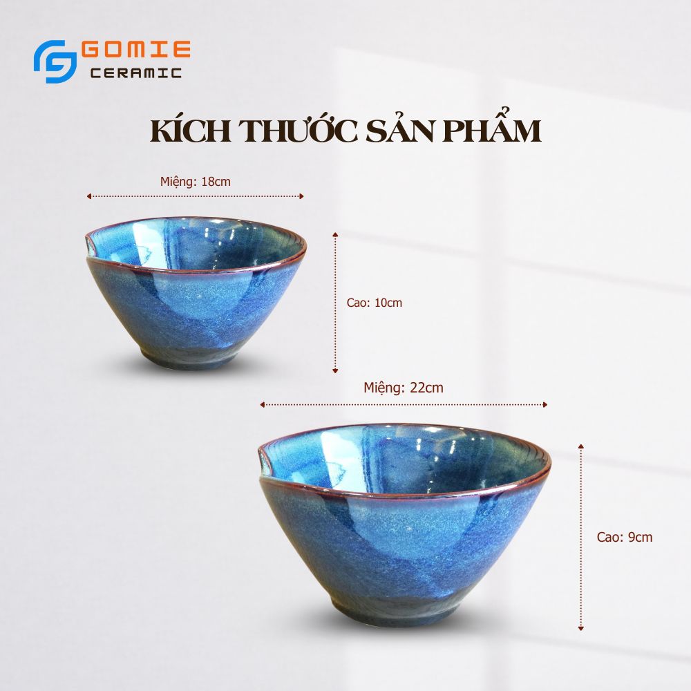 Bát Kê Đũa 2 Size Men Xanh Hoả Biến Cao Cấp