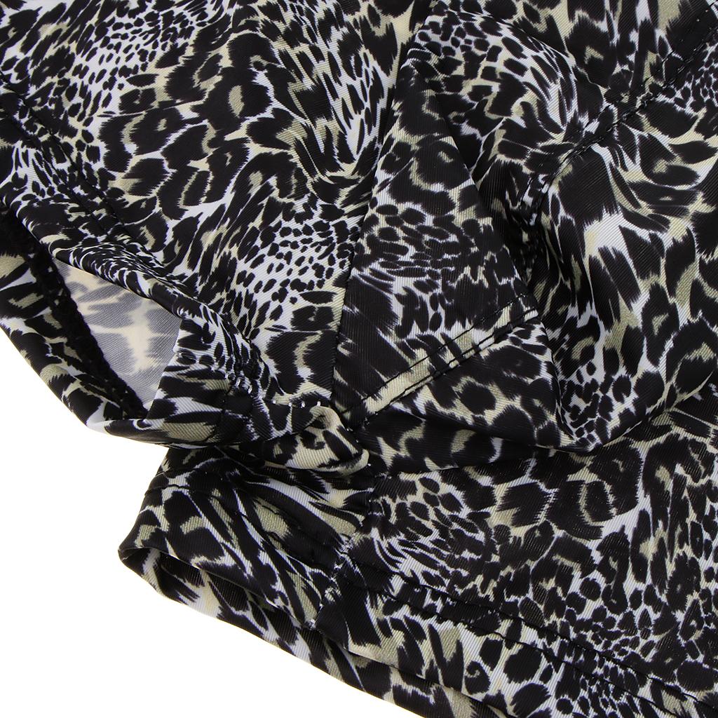 Men's Comfy Black Leopard Print Low Waist Boxer Briefs Underwear Shorts