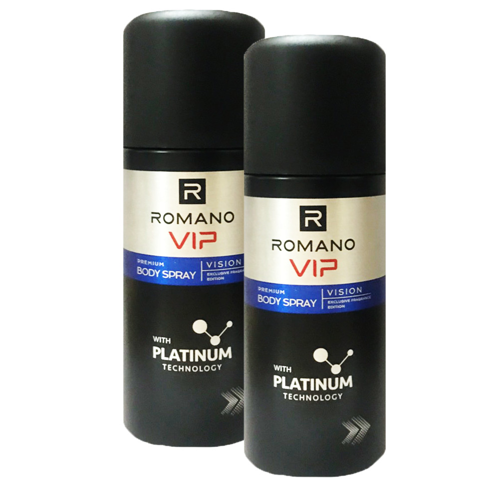 Bộ 2 Chai Xịt Ngăn Mùi Nước Hoa Cao Cấp ROMANO  VIP PLATIMUM 150ml/chai