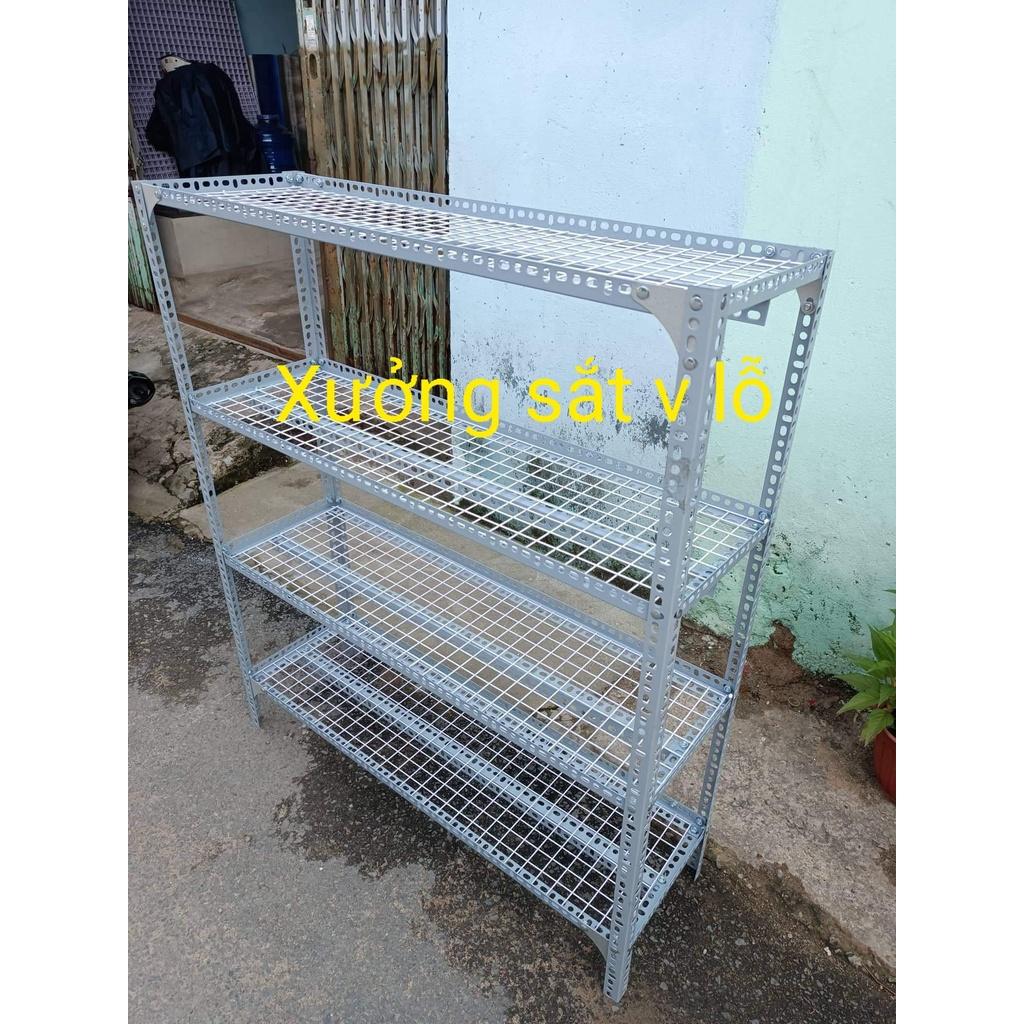 Kệ sắt v lỗ Rộng 30cm x Dài 1,2m ,Cao từ 60cm đến 1,5m ,kệ sắt vỉ lưới ô vuông đa năng