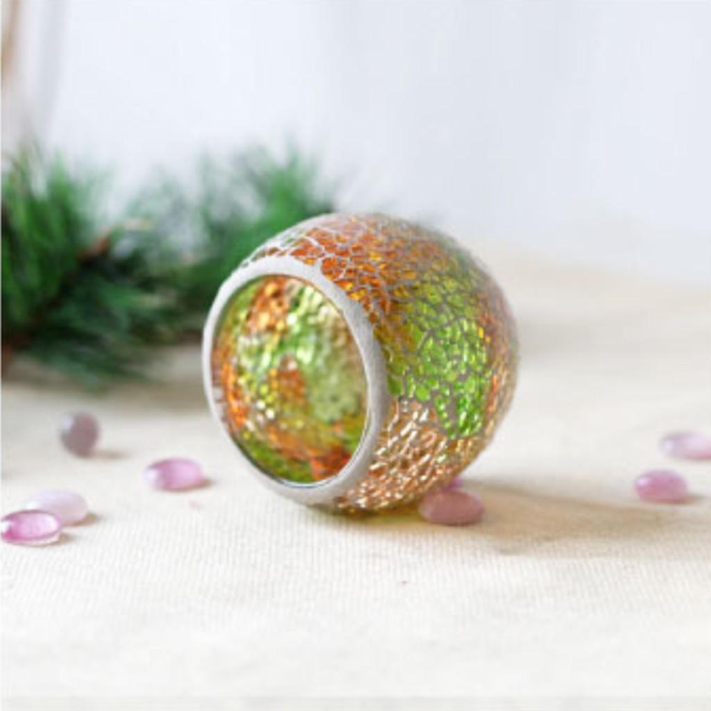 Mosaic Glass Votive Candles Tea Lights Holder Candlestick Bowl #1