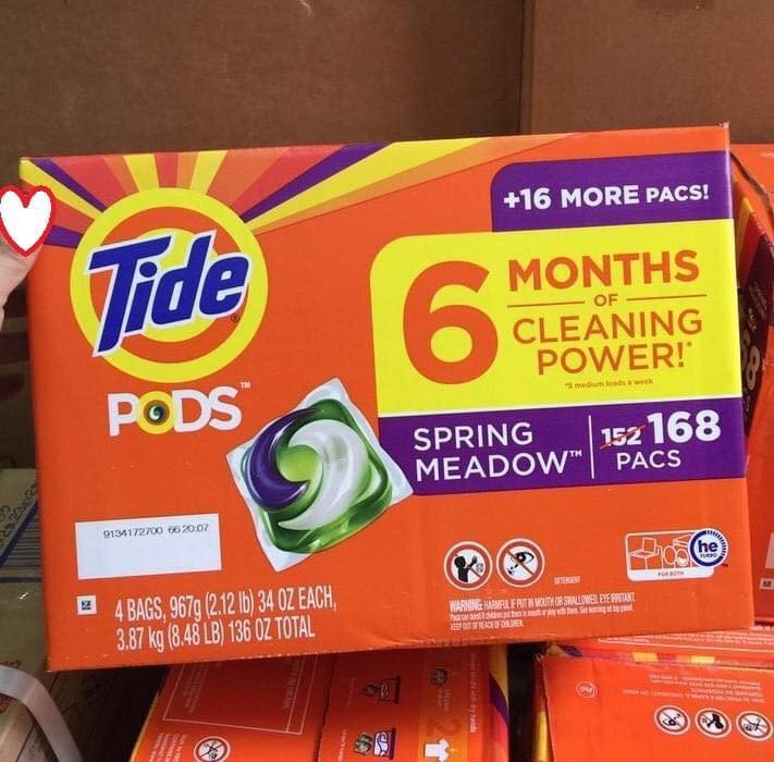 THÙNG VIÊN GIẶT TIDE PODS HE LAUNDRY DETERGENT PODS 42x4 VIÊN (168 VIÊN)