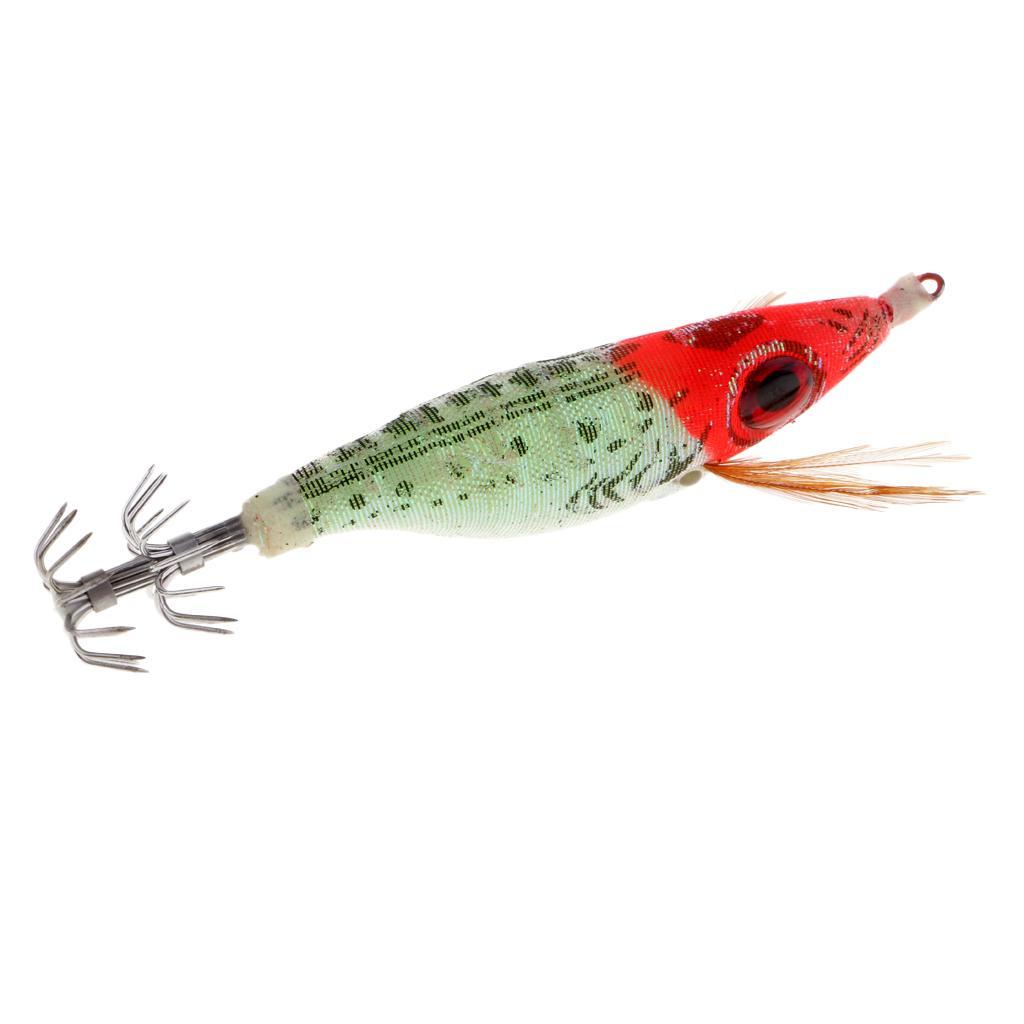 Luminous Tail Squid Jigs Fishing Lures Hook Artificial Shrimp Squid Jig Bait for Sleeve-fish/Squid/Octopus/Cuttlefish