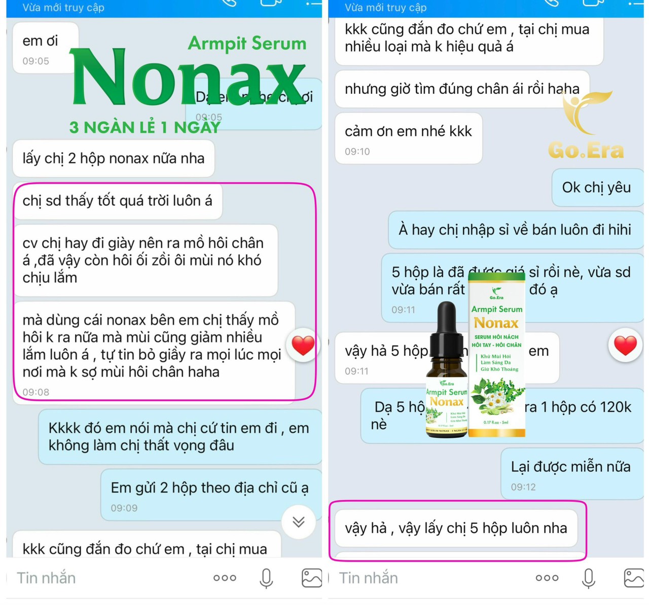 Serum Khử Mùi Cơ Thể Nonax Giảm Hôi Tay, Hôi Chân,Giảm Thâm Nách 5ML