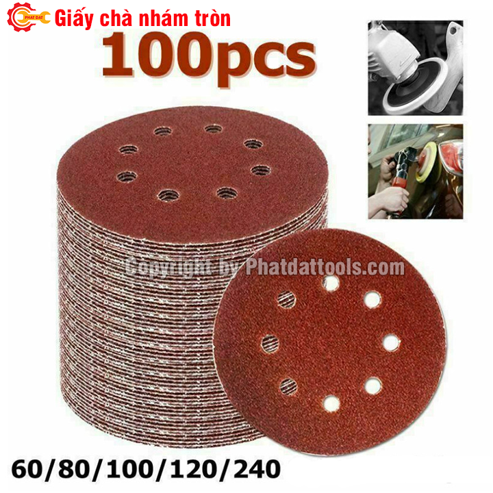 Giấy nhám chà tường cỡ giấy tùy chọn D125-180-230mm-Hộp 100 tờ