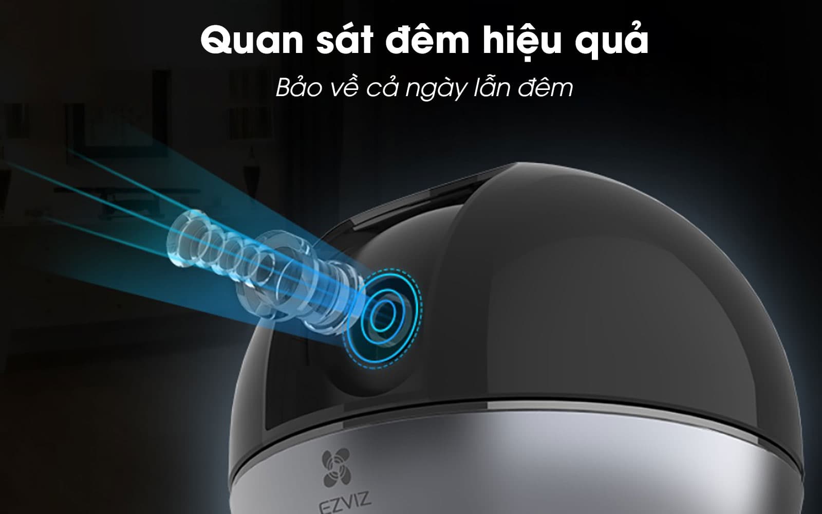 Camera Wifi Ezviz E6 3K-5MP Siêu Nét, Xoay 360 Độ - Hàng chính hãng