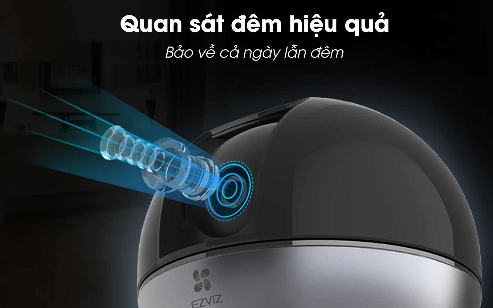 Camera Wifi Ezviz C6W siêu nét 2K 4MP đàm thoại 2 chiều, xoay 360 độ - Hàng chính hãng