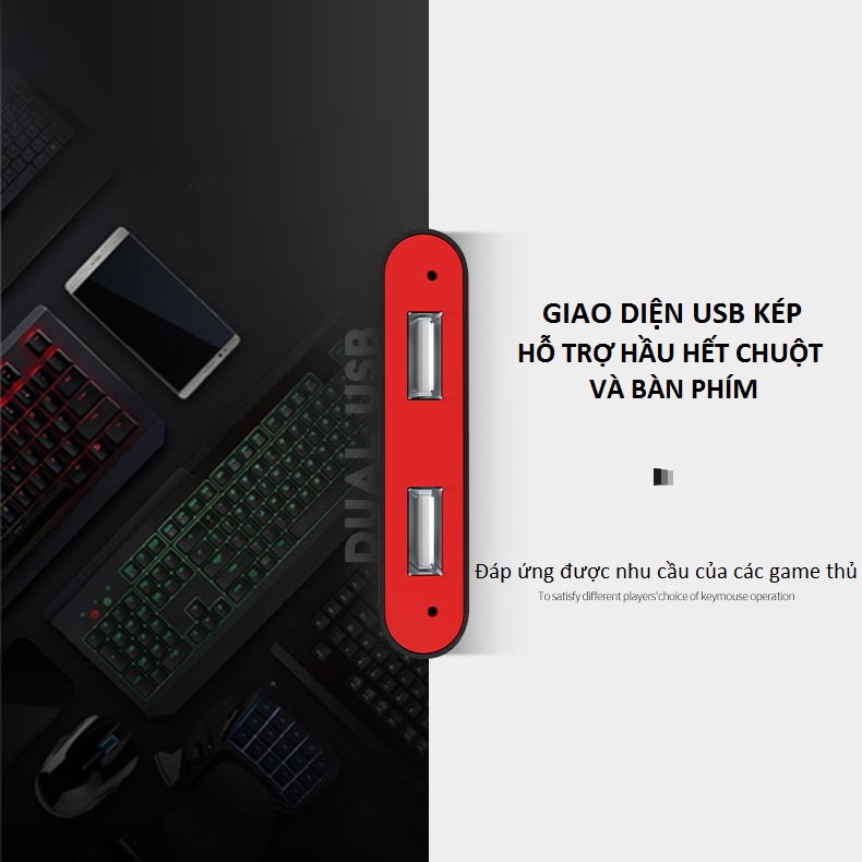 Thiết Bị Bluetooth Không Dây Kết Nối Chuột & Bàn Phím Hỗ Trợ Chơi Game Mobile IPEGA PG-9116 AZONE - Hàng Nhập Khẩu