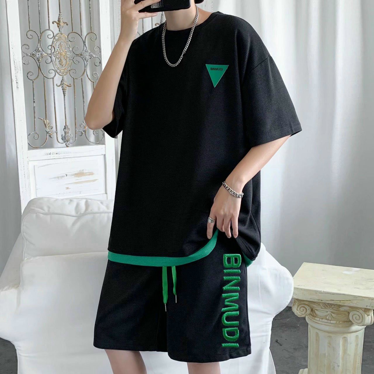 Set đồ nam nữ cộc tay xốp co giãn thấm hút mồ hôi cực thoáng mát Binmudi