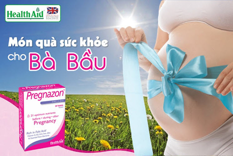 Viên Uống HealthAid PREGNAZON Bổ Sung Dinh Dưỡng Cho Mẹ Bầu Để Bé Khoẻ Mạnh (Hộp 30 viên)