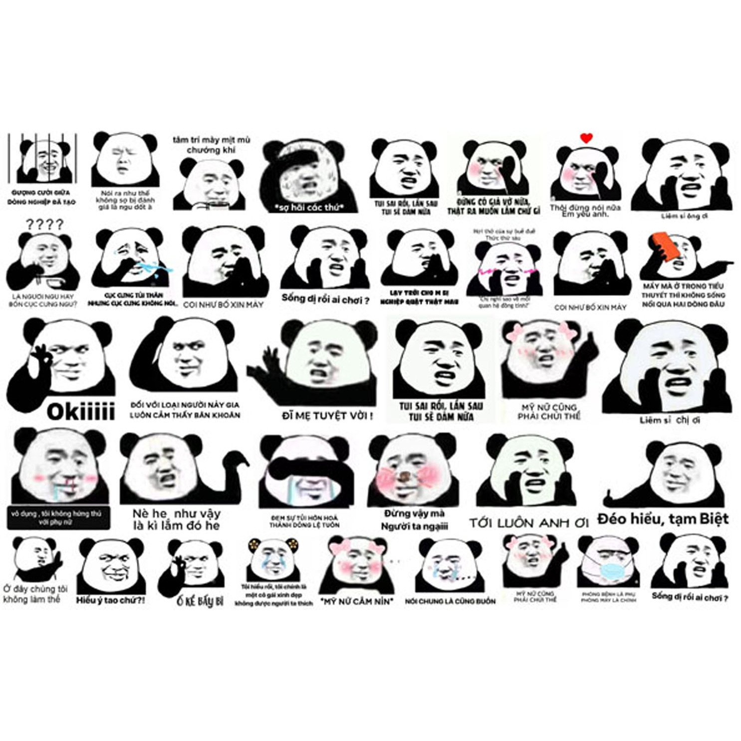 Mua sticker set 100 ảnh Meme Gấu Trúc bựa. cute. hài hước tại MPPshop