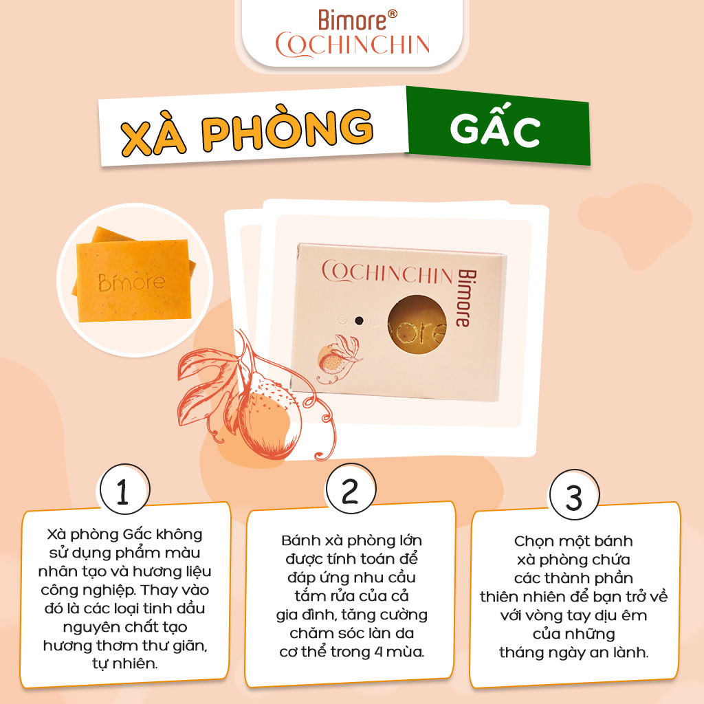 Xà phòng Gấc Bimore an toàn lành tính ngừa mụn