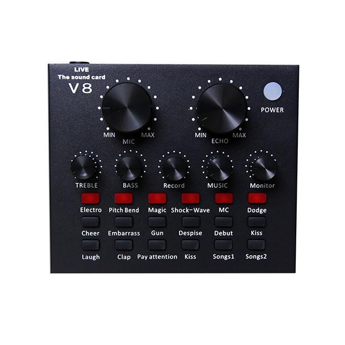 Soundcard thu âm V8 có Autotune Chuyên Livestream (Tiếng Anh / Tiếng Việt)