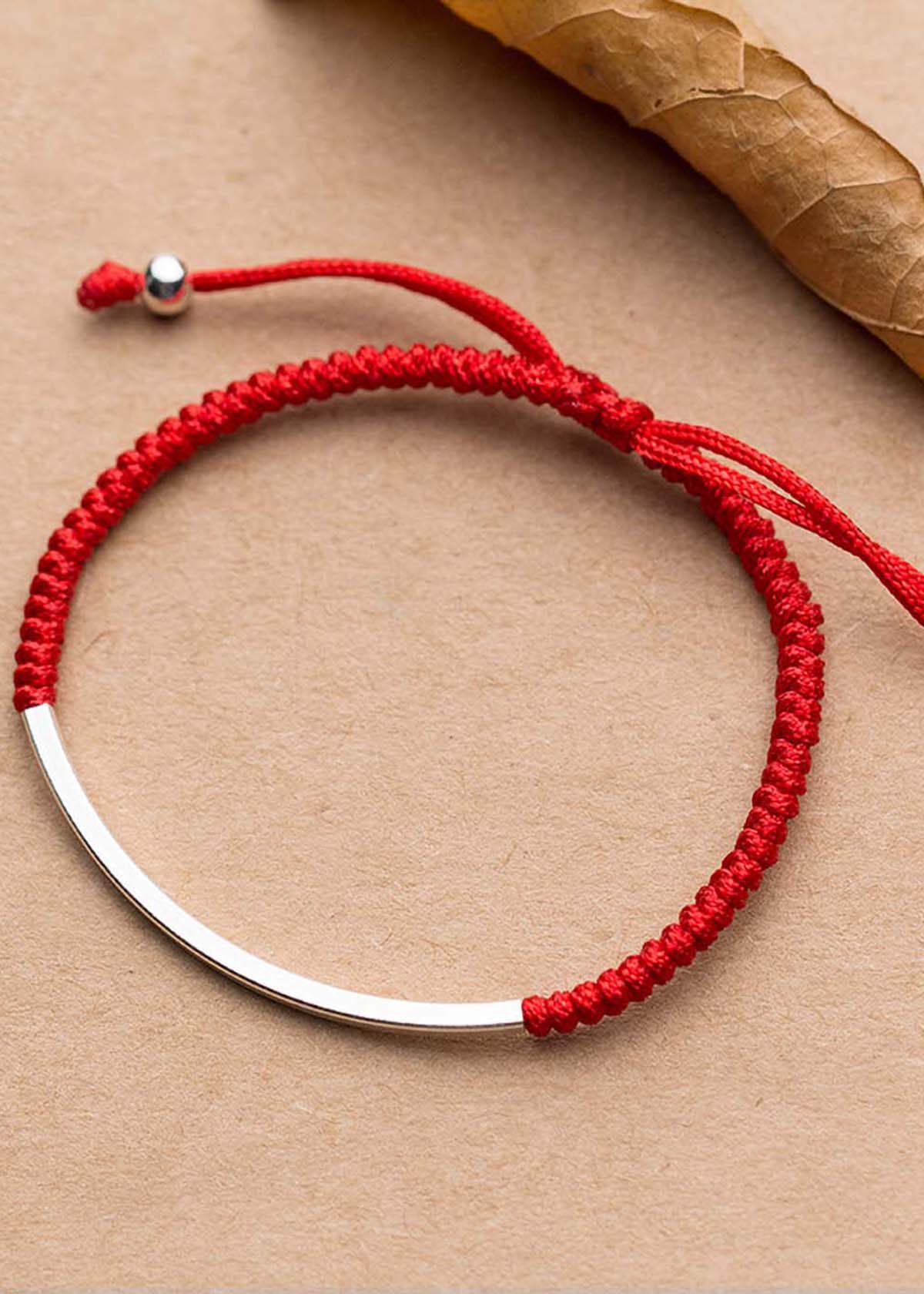 Combo 2 vòng thắt dây đỏ charm ống bạc - Ngọc Quý Gemstones