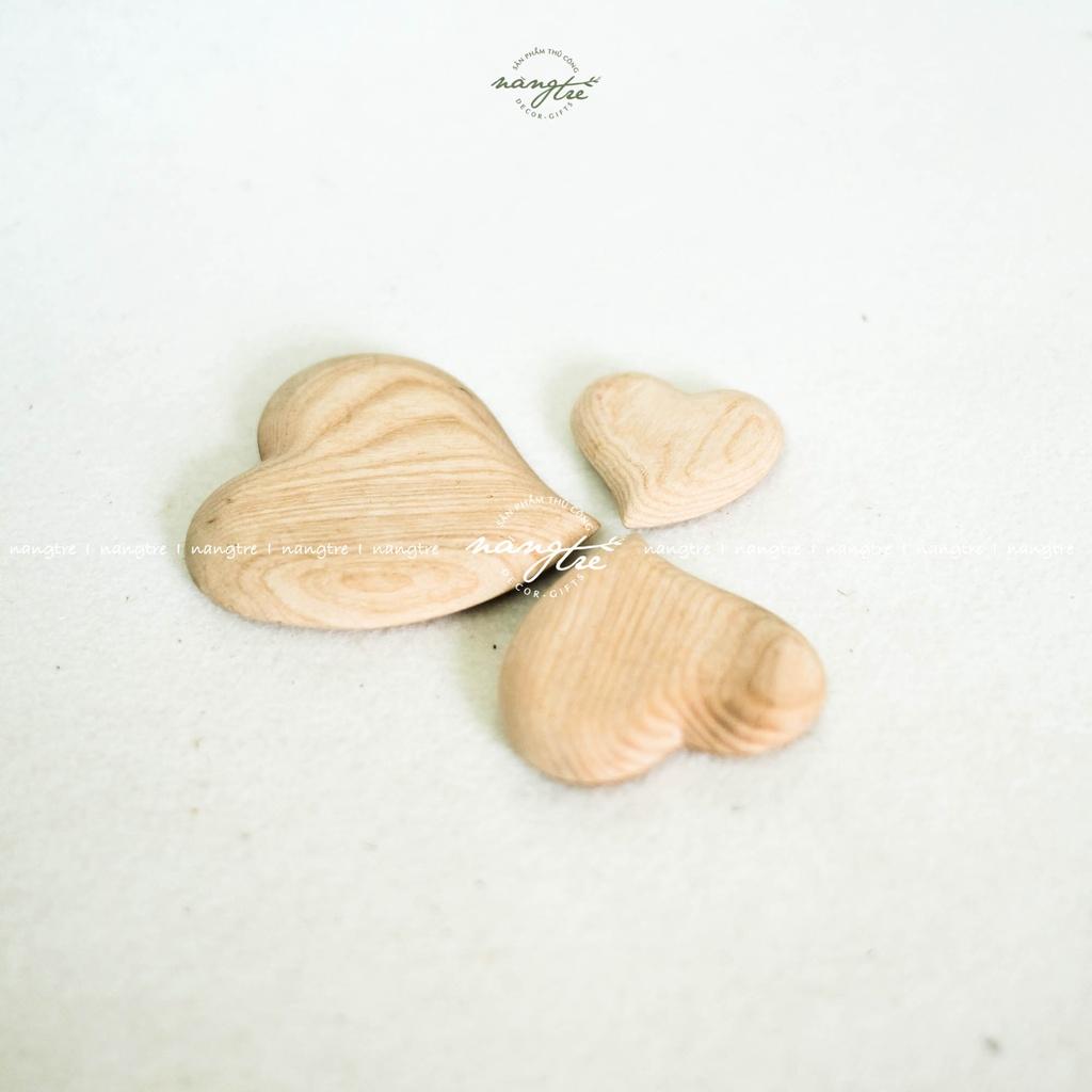 Trái tim gỗ trang trí - trái tim gỗ handmade