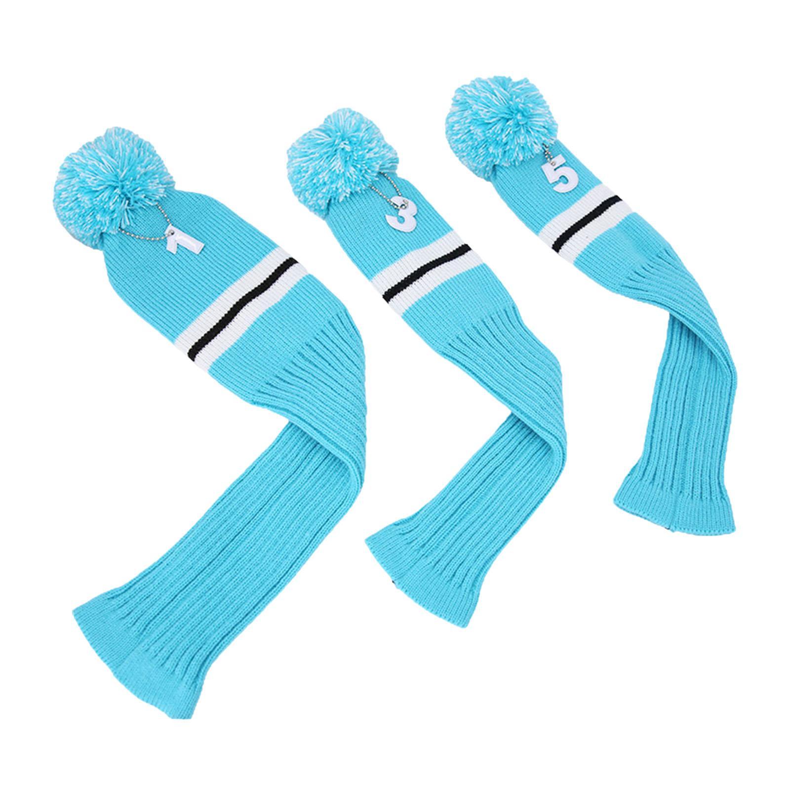 Golf Knit Headcover Fairway Woods Driver Hybrid UT Club Long Neck Head Cover