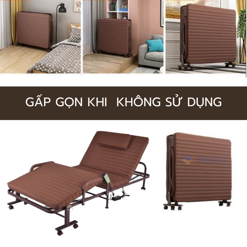 Giường ngủ hỗ trợ trào ngược dạ dày, nâng đầu bằng động cơ điện, tiện lợi, dễ sử dụng, chính hãng Nikita