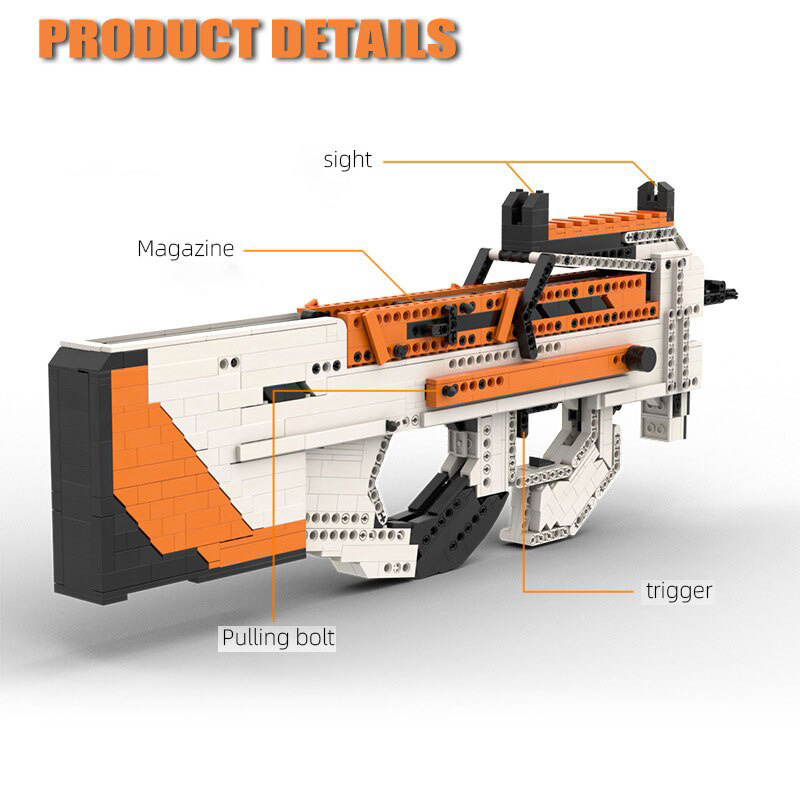 Đồ Chơi Lắp Ráp Xếp Hình Mô Hình FN P90 Asiimov 900+ Mảnh Ghép,Bản Thiết Kế Tiêu Chuẩn Kevin183.Đồ Chơi Thông Minh Cho Bé