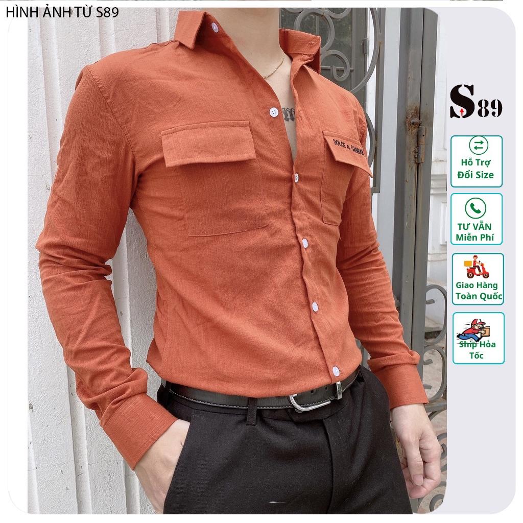 Áo Sơ mi dài tay đũi , áo dài tay đũi hàn cổ bẻ trắng ,đen, nâu hàng vải đũi xước cao cấp ôm dáng thời trang trẻ