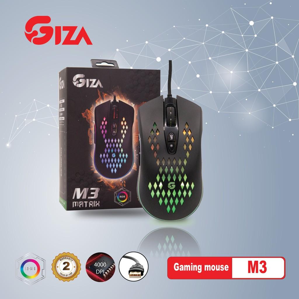 Chuột chuyên game GIZA M3 cổng USB Led RGB 4000 DPI