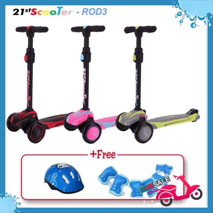 Xe trượt scooter 21st giảm xóc, 3 bánh LED cho bé