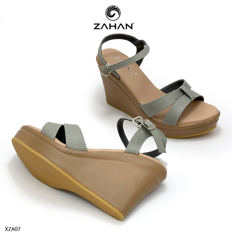 Sandal xuồng da thật quai đơn, 9cm chính hãng ZAHAN XZA06