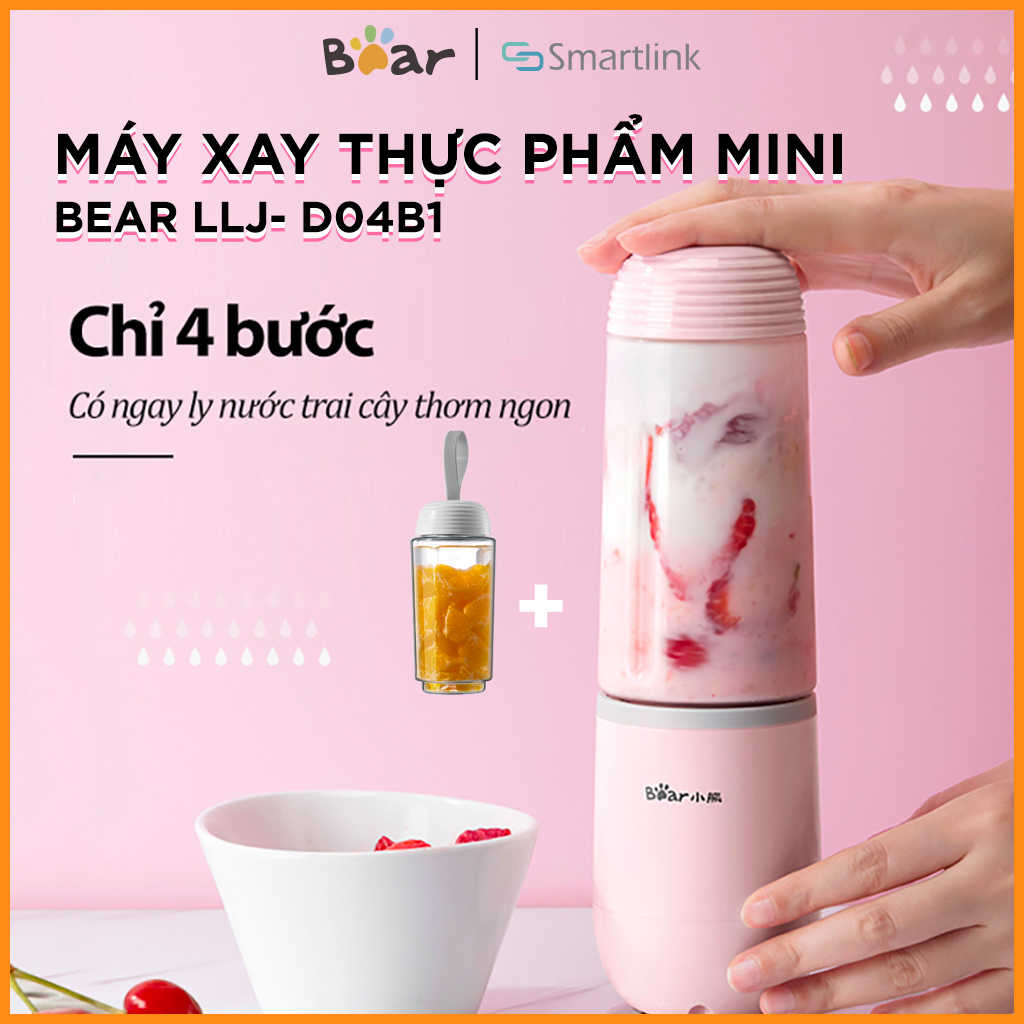 Máy Xay Sinh Tố Đa Năng Mini Bear LLJ-D04B1 350ML (2 cối) - Hàng chính hãng