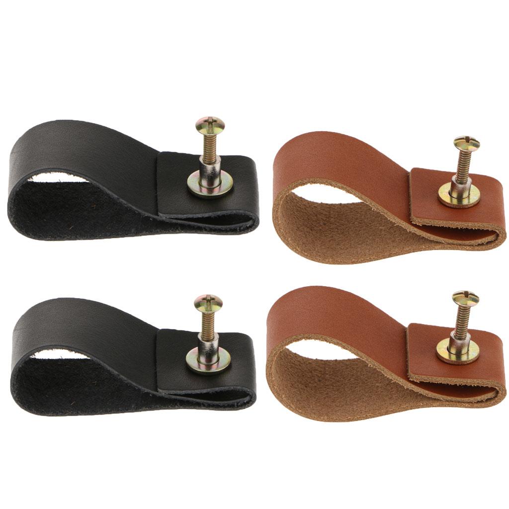 4 Set Cabinet Door Handle Soft Leather Door Handles For Cupboard Furniture