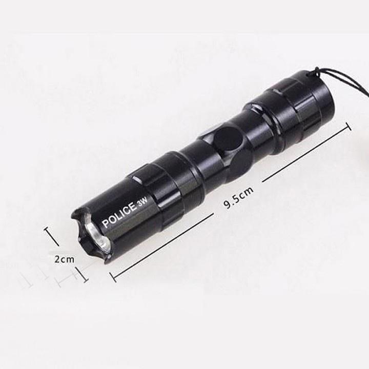 Đèn Pin Siêu Sáng Chiếu Xa Mini Đa Năng Police 3W Cực Sáng H077